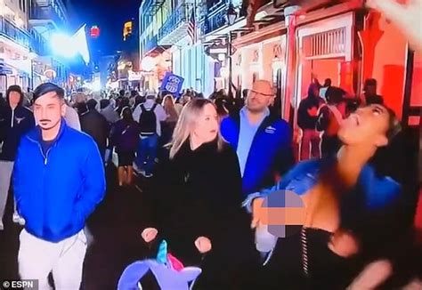 sugar bowl titty flash|ESPN shows woman flashing her breast on Bourbon Street。